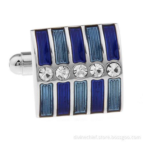 Men Fashion Suit Shirt Crystal Cufflinks With Double Paint, Wholesale Cufflinks For Men